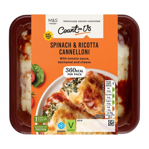 M&S Count On Us Spinach & Ricotta Cannelloni