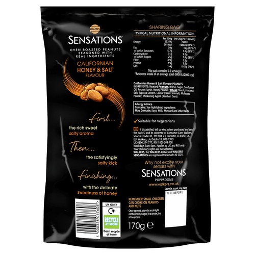 Sensations Californian Honey & Salt Roasted Sharing Peanuts