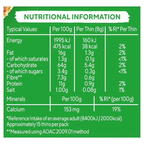 Ryvita Snack It Thins Sour Cream & Chive Flatbread Snacks
