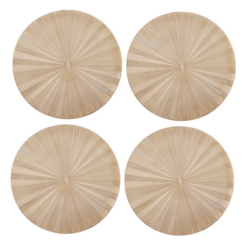 Mikasa PU Round Placemats, Gold, 38cm