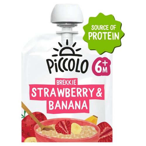 Piccolo Brekkie Strawberry & Banana Baby Food Pouch 6+ Months