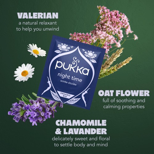 PUKKA Organic Night Time Herbal Tea with Chamomile 40 Sleep Tea Bags