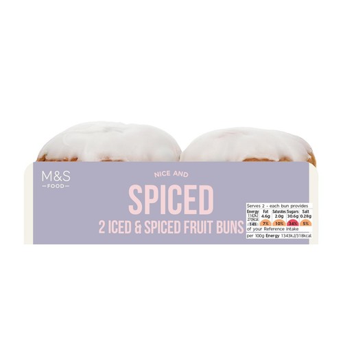 M&S Iced & Spiced Fruit Buns