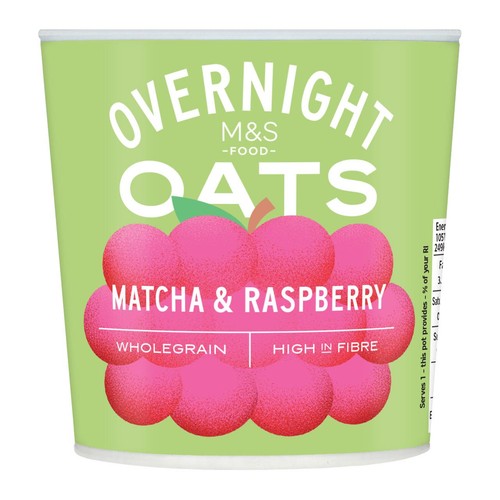 M&S Matcha & Raspberry Overnight Oats