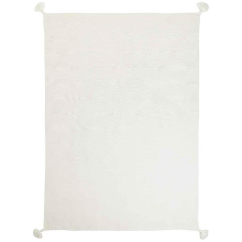 M&S Knitted Tassel Throw, Cream