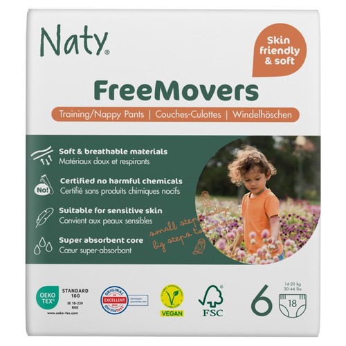 Naty FreeMovers Nappy Pull on Pants Size 6 (16kg+)