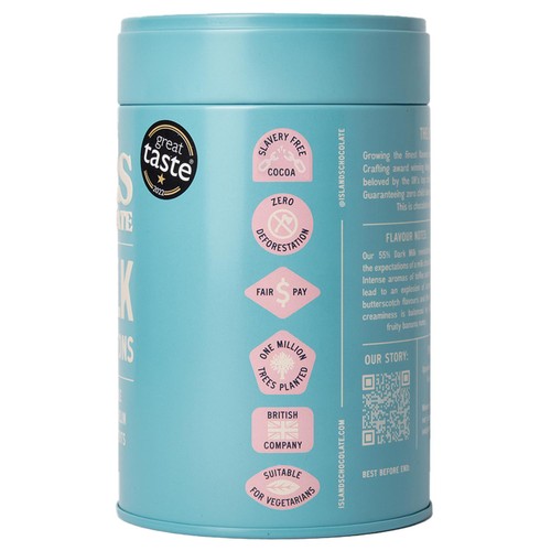 Islands Chocolate 55% Milk Chocolate Button Tin