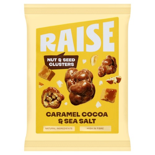 Raise Snacks, Salted Caramel Chocolate, clusters of nuts and seeds, 105g