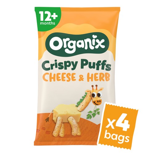 Organix Cheese & Herb Puffs Baby Snack Multipack 12+ Months