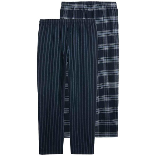 M&S Mens Brushed Cotton Pyjama Bottoms XL Navy Mix