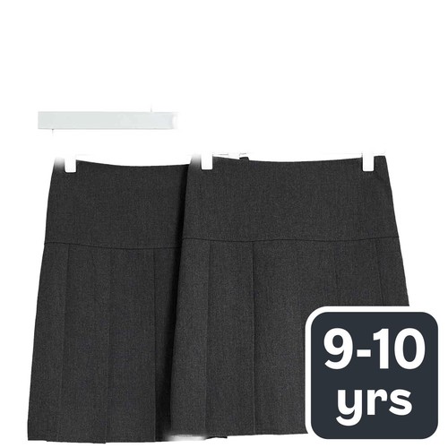M&S 2Pk Pleated Skirt, 9-10 Years, Grey