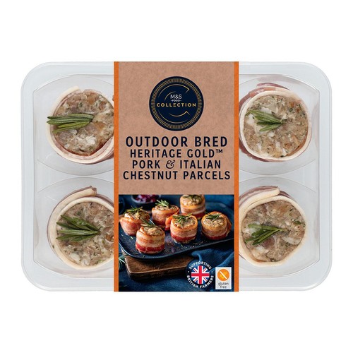 M&S Our Best Ever 6 Pork Chestnut & Bacon Stuffing Parcels Frozen