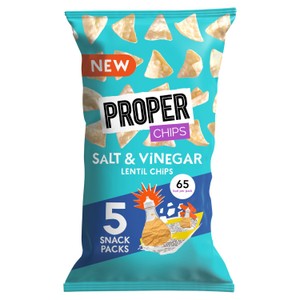 Proper Chips Salt & Vinegar Lentil Chips 5 X 14G