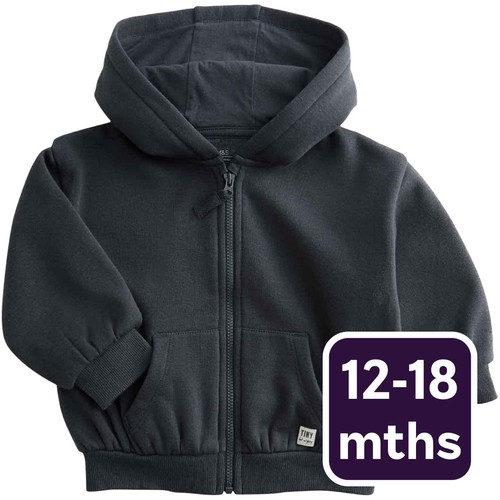 M&S Tommy Zip Up Hoodie, 12-18 Months, Charcoal