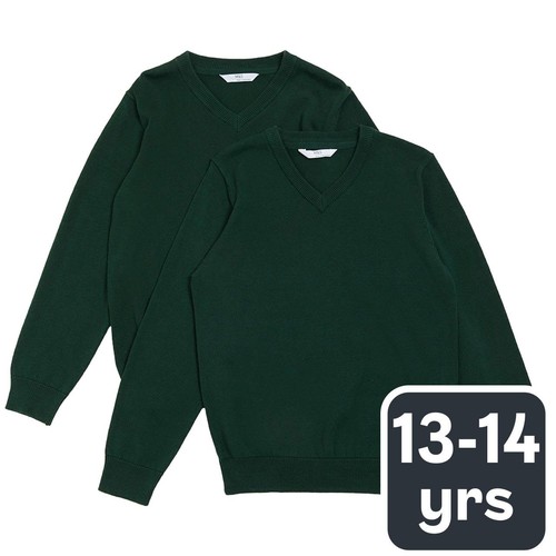 M&S Unisex 2Pk Cotton Jumper with Staynew 13-14