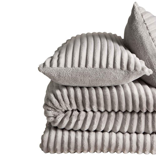 M&S Cloud Fleece Bedset, King, Grey