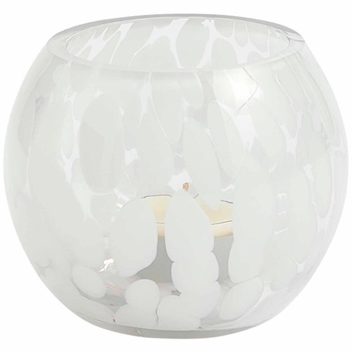 M&S Confetti Glass Tealight Holder, One Size, White