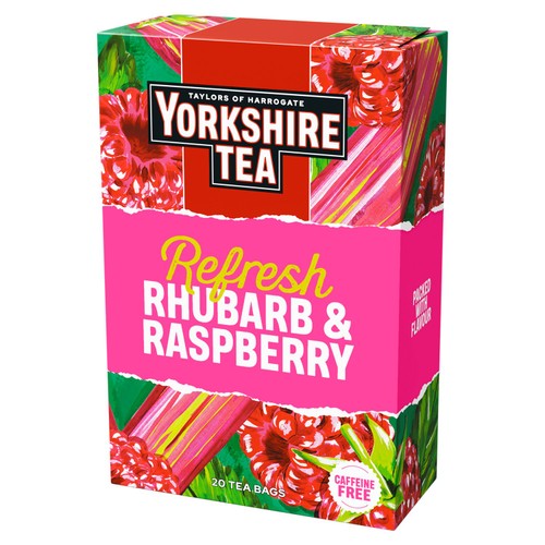 Yorkshire Tea Refresh Rhubarb & Raspberry Fruit Tea Bags