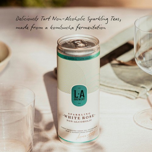 L.A Brewery Non-Alcoholic Sparkling White Rose Kombucha