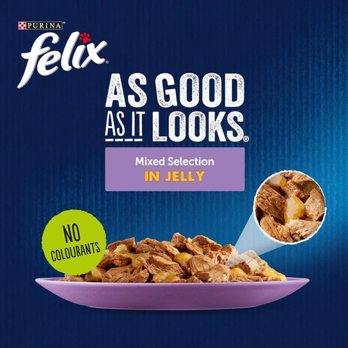 Felix As Good As it Looks Senior 7+ Mixed in Jelly Wet Cat Food