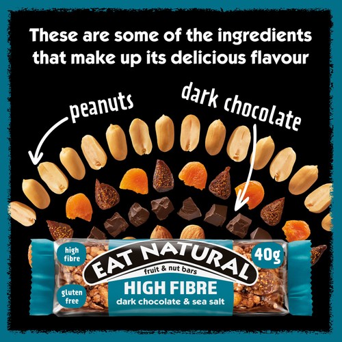 Eat Natural Fibre Packed Dark Chocolate & Sea Salt Bars