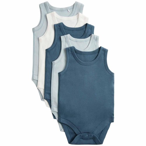 M&S Plain Statement Value SL Bodysuit, 6-9 Months, Blue