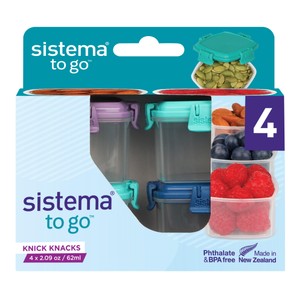 Sistema Knick Knack Pack Mini To Go Food Containers 4 Pack