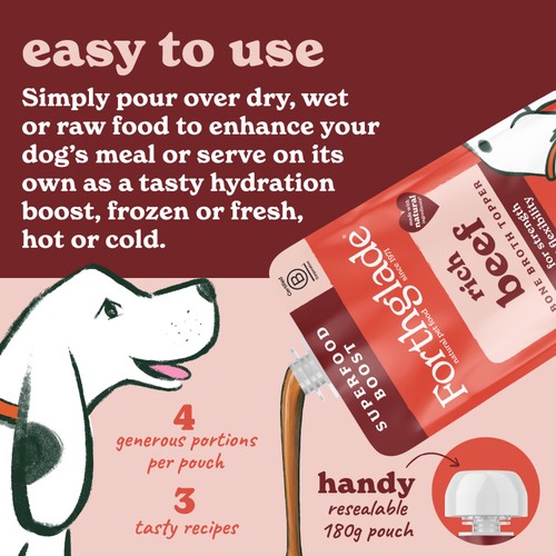 Forthglade Bone Broth Topper for Dogs, Rich Beef