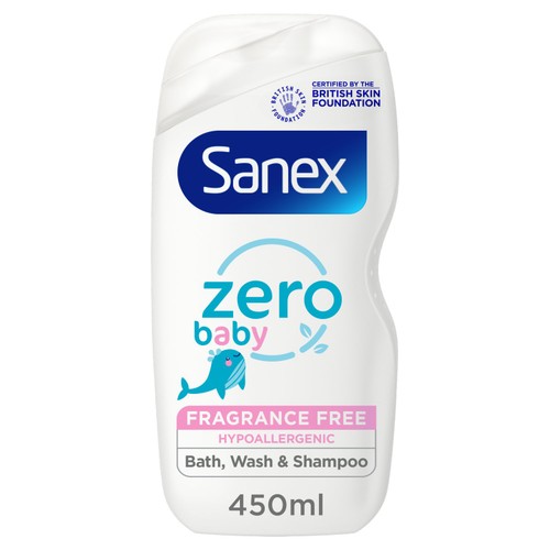 Sanex Zero% Fragrance Free Baby Bath & Wash 