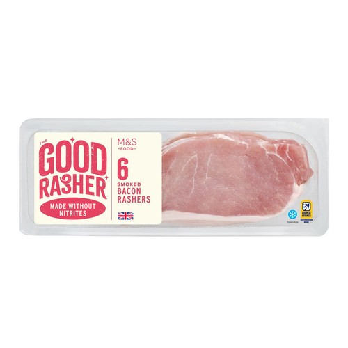 M&S Good Rasher British 6 Smoked Bacon Rashers Made Without Nitrites
