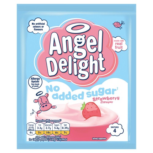 Angel Delight No Added Sugar Strawberry Instant Dessert Mix