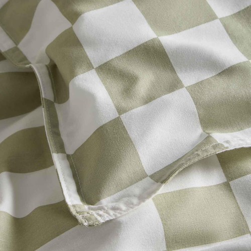 M&S Cotton Rich Geometric Bedding Set, Super King Size Green Mix