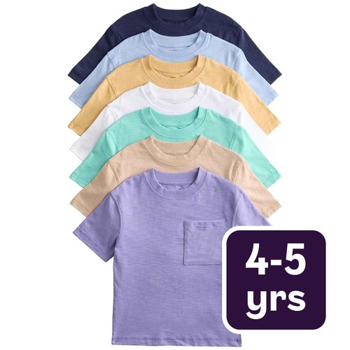 M&S Boys Pure Cotton T-Shirts, 4-5 Years, Multi