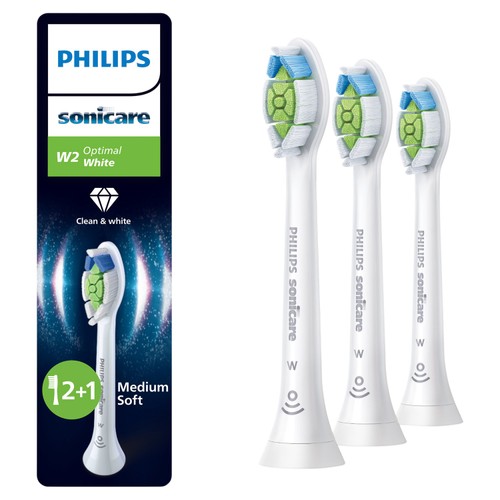 Philips Sonicare W2 Optimal White Brush Head, White, 2+1 Pack