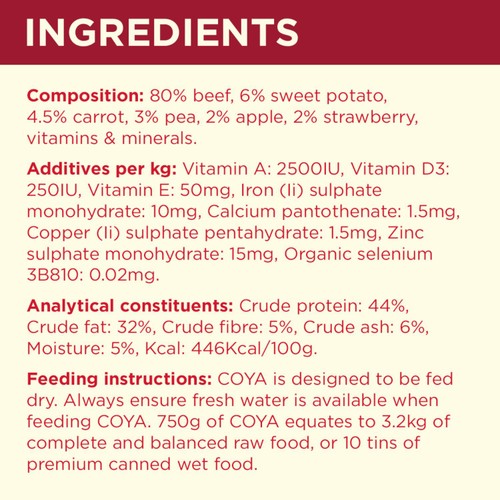 COYA Freeze-Dried Raw Adult Dog Food Beef