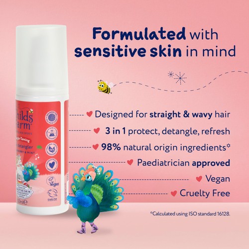 Childs Farm Tangle Taming 3 in 1 Hair Detangler Strawberry & Mint