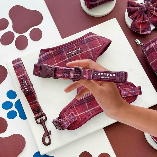 Cocopup Mulberry Plaid Dog Collar - Extra Small
