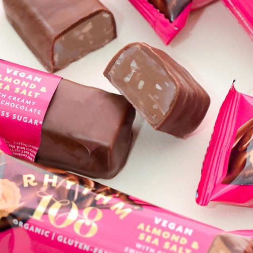 Rhythm 108 Swiss Vegan Almond & Sea Salt Bar with M'lk Chocolate