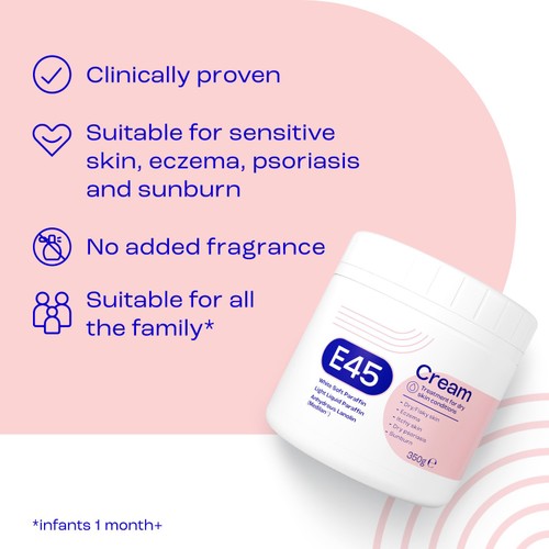 E45 Moisturiser Body Cream for Dry Skin & Eczema