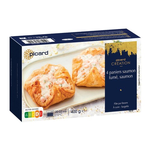 Picard 4 Smoked Salmon Puff Pastry Baskets 400g