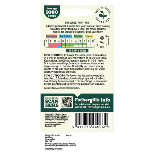 Mr Fothergills Seeds Oh Sow Simple Foxglove Mix