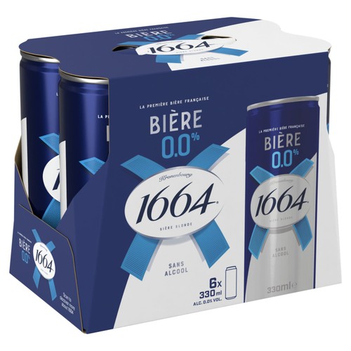 Kronenbourg 1664 Biere 0.0 Alcohol Free Beer Lager Cans