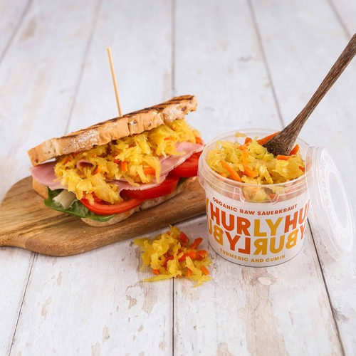 Hurly Burly Turmeric and Cumin Organic Raw Sauerkraut