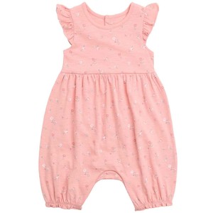 Cotton Floral Romper, 6-9 Months, Pink