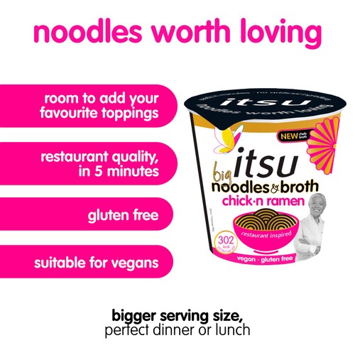 itsu BIG chickn ramen instant noodles & broth pot