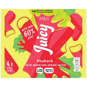 M&S Juicy Rhubarb with Sparkling Spring Water Multipack