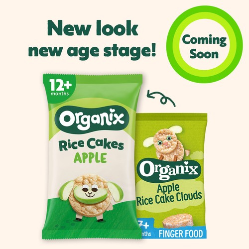 Organix Apple Rice Cake Clouds Baby Snack Multipack 12+ Months
