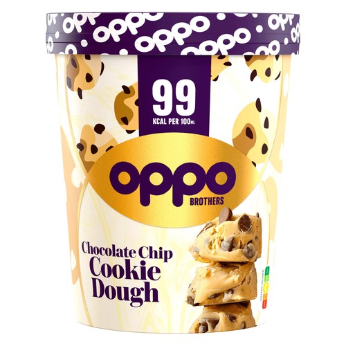 Oppo Chocolate Chip Cookie Dough Low Calorie Ice Cream Tub