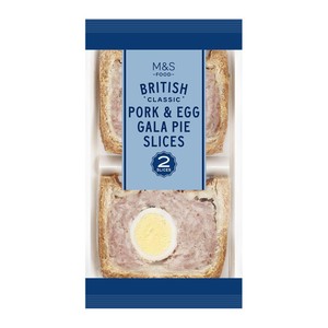 M&S 2 British Pork & Egg Gala Pie Slices