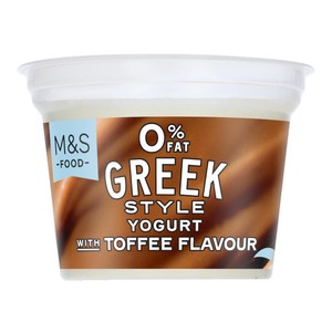 0% Fat Greek Style Yogurt with Toffee Flavour